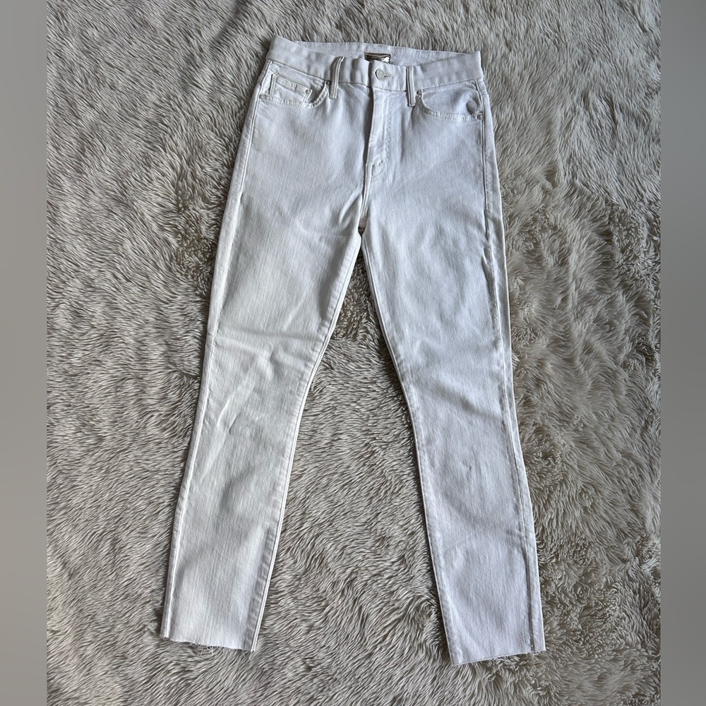 MOTHER Denim The High Waisted Looker White Skinny Jeans Whipping The Cream Sz 27 - Picture 4 of 15